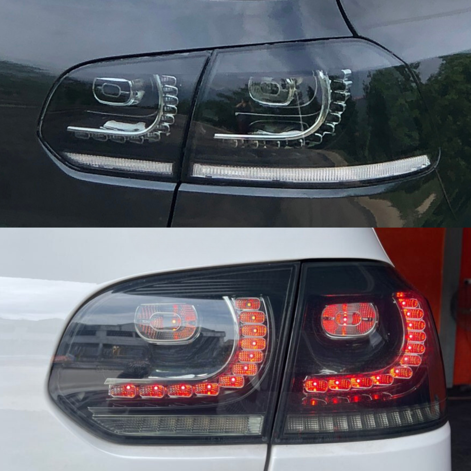 BLACKOUT STYLE SEQUENTIAL LED TAILLIGHTS - SUIT VW MK6 GOLF