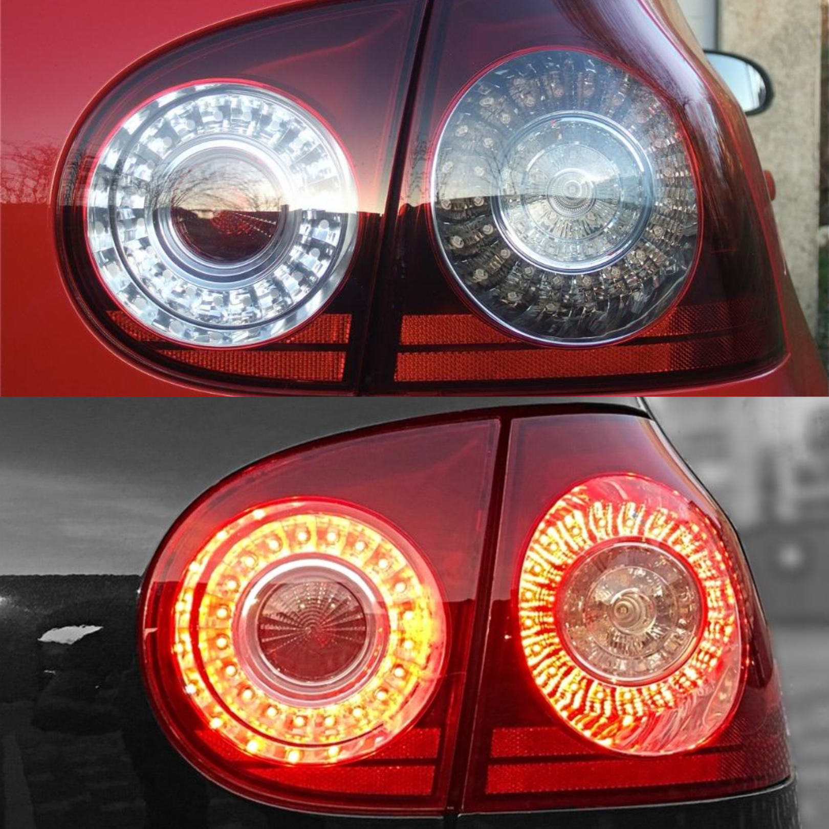 QUAD RING STYLE VALEO LED TAILLIGHTS - SUIT VW MK5 GOLF