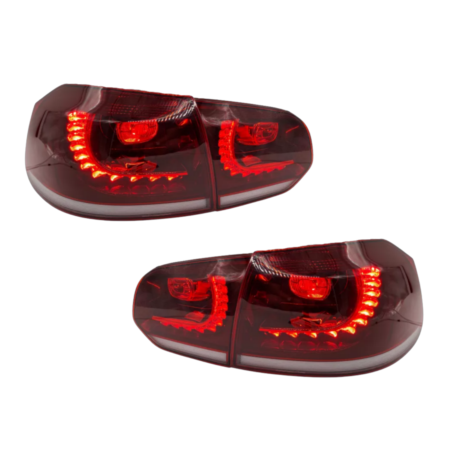 CHERRY RED STYLE SEQUENTIAL LED TAILLIGHTS - SUIT VW MK6 GOLF